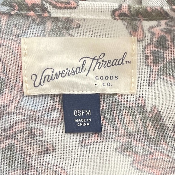 Universal Thread Cardigan Women's One Size 2XL Cotton Linen Boho Printed Coastal - Picture 6 of 8